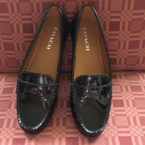 Black Patent Leather Coach Shoes- size 8.5.
